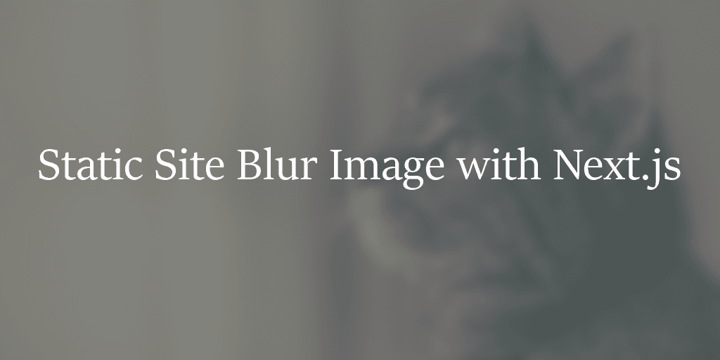 Create a Blur Up Image Pipeline with Next.js using Static Rendering